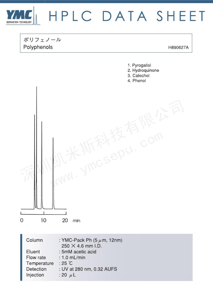 多酚分離的液相色譜圖