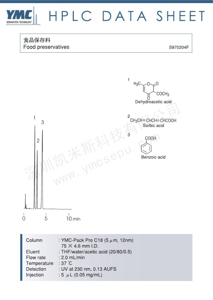 液相色譜法檢測(cè)食品防腐劑