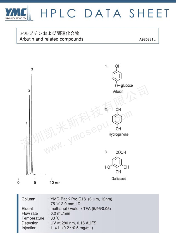 熊果苷及相關(guān)物質(zhì)的檢測