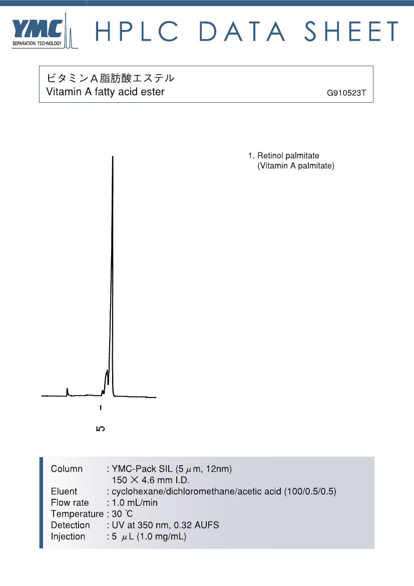 維生素A棕櫚酸酯檢測的色譜圖