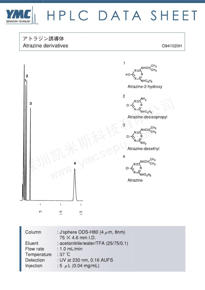 液相色譜法檢測阿特拉津衍生物